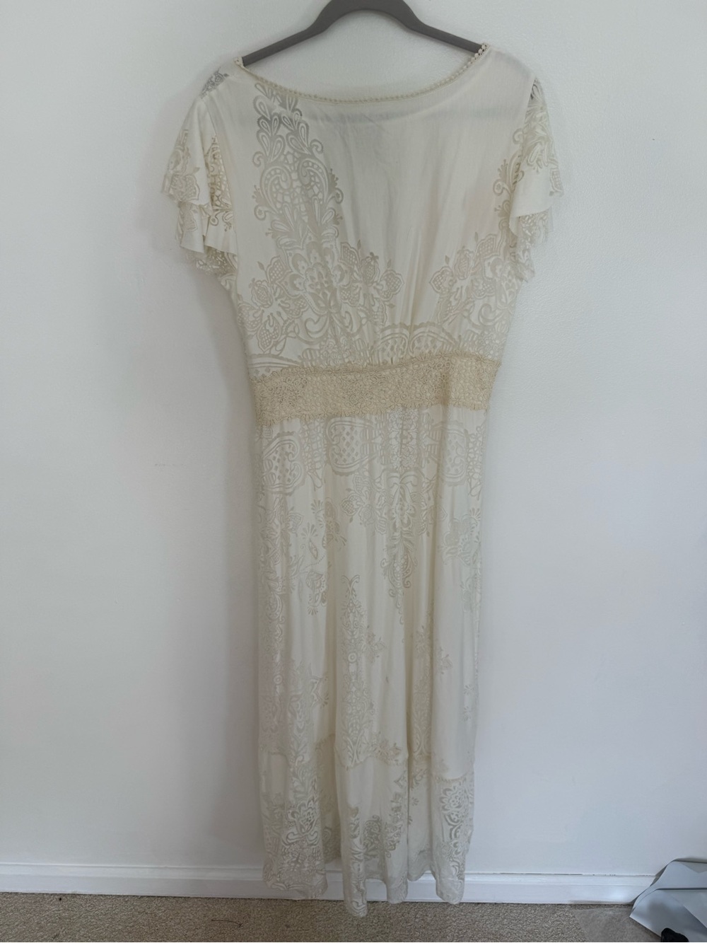 Farm Rio Dress Gerty Maxi Lace in Ivory White - Picture 6 of 8